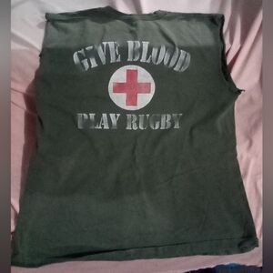 Give Blood, Play Rugby Tanktop, L